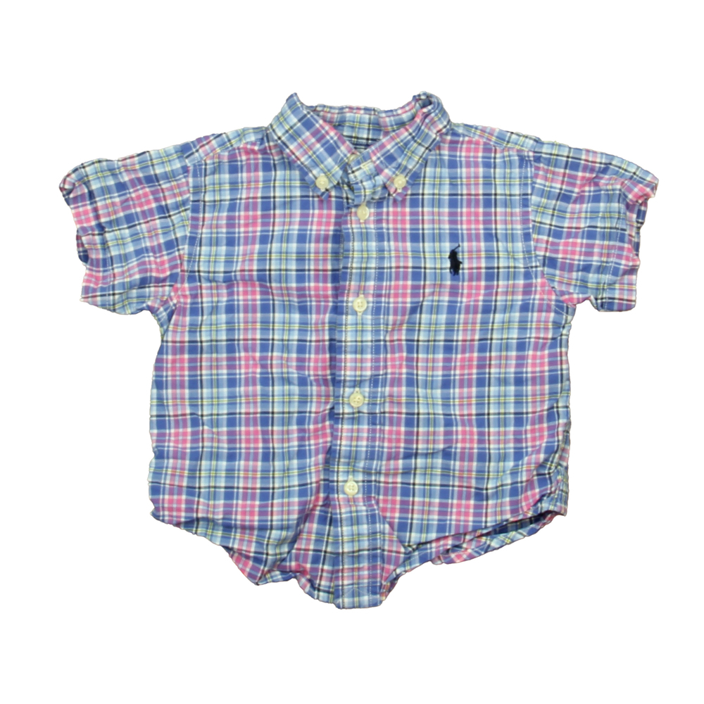 Ralph Lauren Boys Blue | White | PInk Button Down Short Sleeve size: 12 Months
